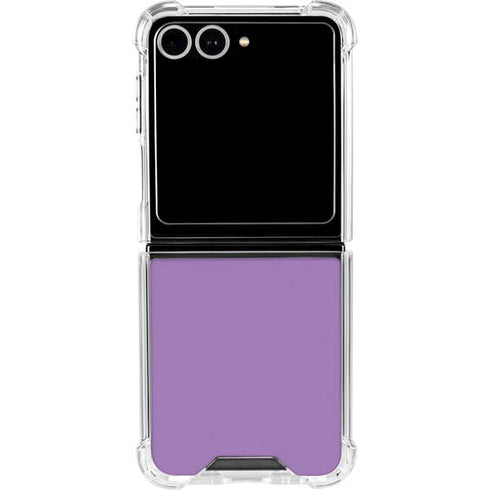 Color Pop VHS Purple Galaxy Z Flip7 Clear Case