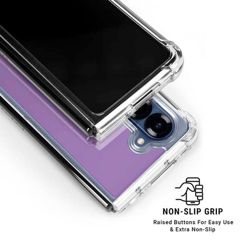 Color Pop VHS Purple Galaxy Z Fold7 Clear Case