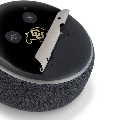 University of Colorado CU Logo on Black Amazon Echo Dot Skin
