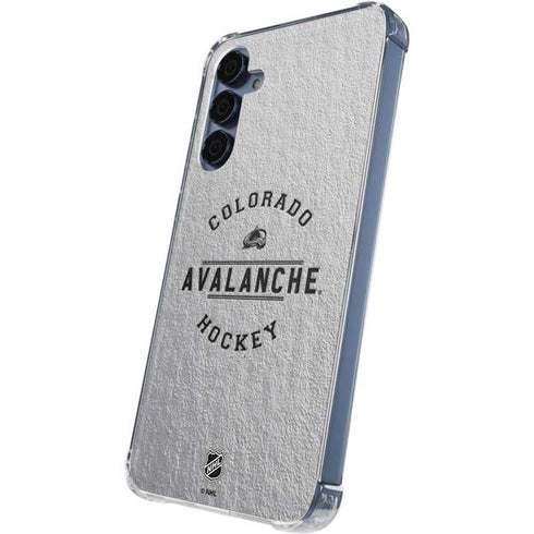 NHL Colorado Avalanche Black Text Galaxy A35 5G Clear Case
