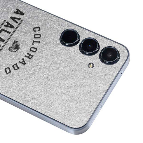 NHL Colorado Avalanche Black Text Galaxy A35 5G Skin