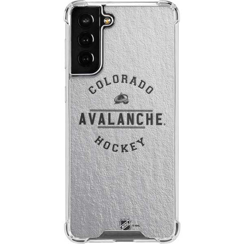 NHL Colorado Avalanche Black Text Galaxy S22 Plus Clear Case