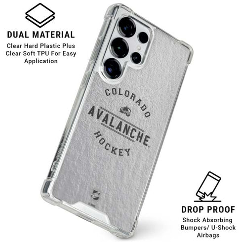 NHL Colorado Avalanche Black Text Galaxy S26 Ultra Clear Case