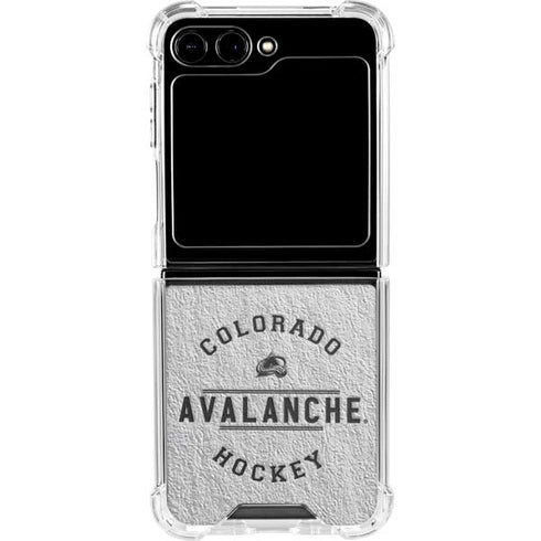 NHL Colorado Avalanche Black Text Galaxy Z Flip6 Clear Case