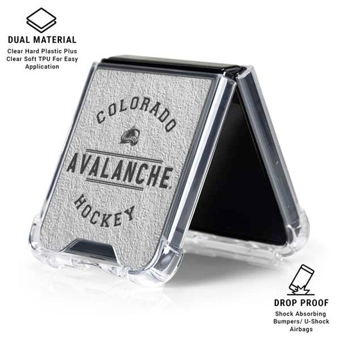 NHL Colorado Avalanche Black Text Galaxy Z Flip6 Clear Case