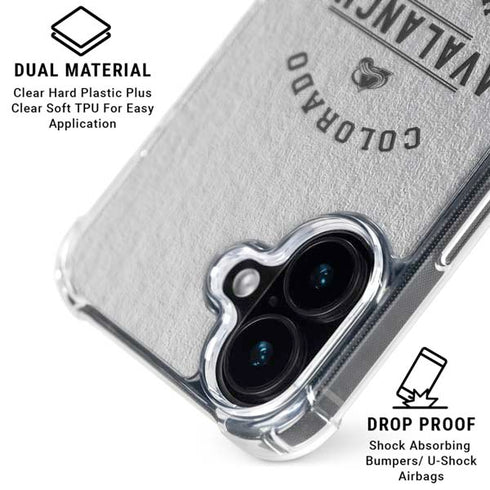 NHL Colorado Avalanche Black Text iPhone 16 Clear Case