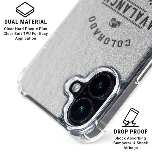 NHL Colorado Avalanche Black Text iPhone 16 Plus Clear Case