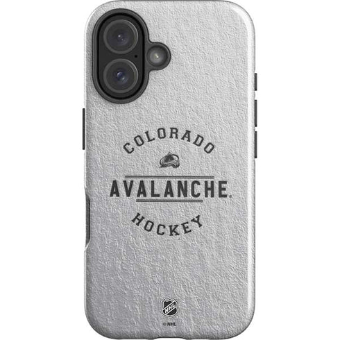 NHL Colorado Avalanche Black Text iPhone 16 Plus Impact Case