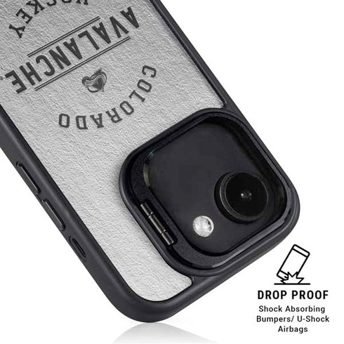 NHL Colorado Avalanche Black Text iPhone 16e Kickstand Case