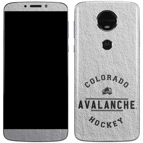 NHL Colorado Avalanche Black Text Moto E5 Plus Skin