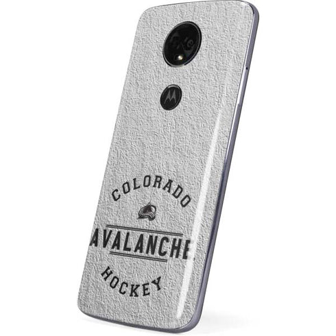 NHL Colorado Avalanche Black Text Moto E5 Plus Skin