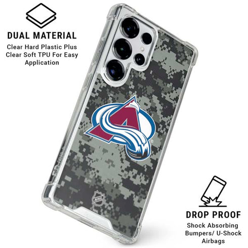NHL Colorado Avalanche Camo Galaxy S25 Ultra Clear Case