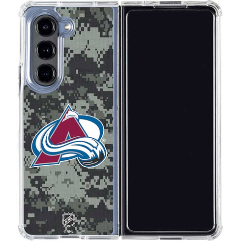 NHL Colorado Avalanche Camo Galaxy Z Fold5 5G Clear Case
