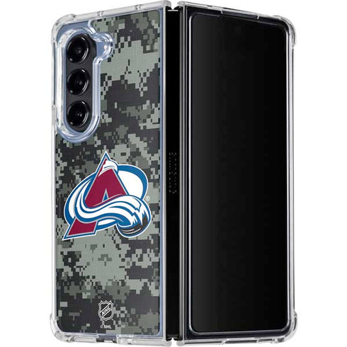 NHL Colorado Avalanche Camo Galaxy Z Fold5 5G Clear Case