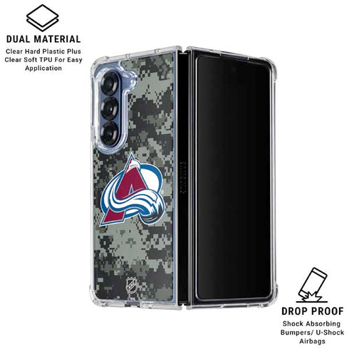 NHL Colorado Avalanche Camo Galaxy Z Fold6 Clear Case