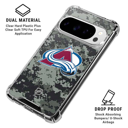 NHL Colorado Avalanche Camo Google Pixel 10 Pro XL Clear Case