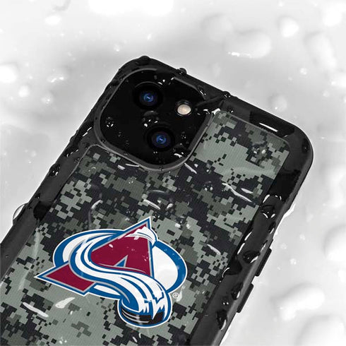 NHL Colorado Avalanche Camo iPhone 15 Plus Waterproof Case