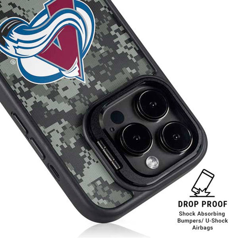 NHL Colorado Avalanche Camo iPhone 15 Pro Kickstand Case