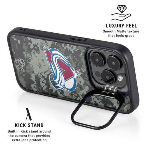 NHL Colorado Avalanche Camo iPhone 15 Pro Max Kickstand Case