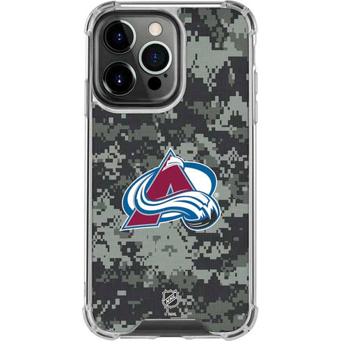 NHL Colorado Avalanche Camo iPhone 16 Pro Clear Case