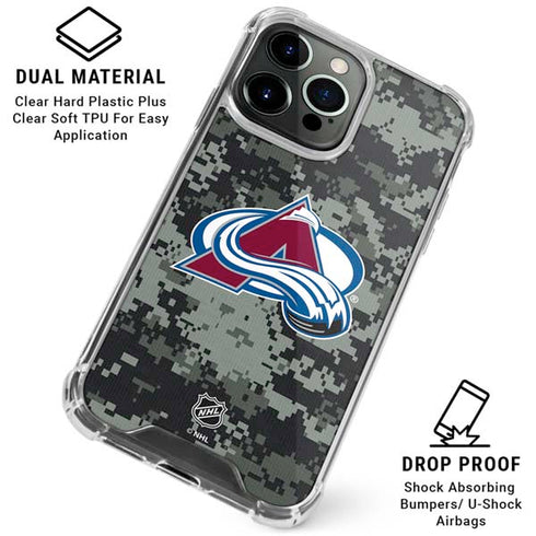 NHL Colorado Avalanche Camo iPhone 16 Pro Clear Case