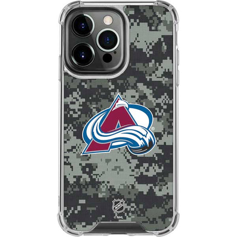 NHL Colorado Avalanche Camo iPhone 16 Pro Max Clear Case