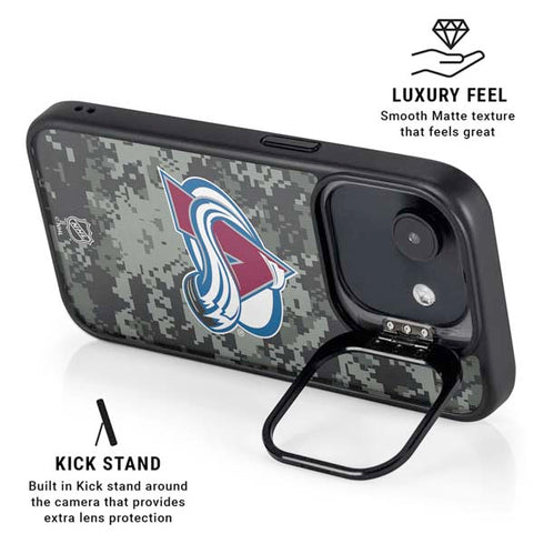 NHL Colorado Avalanche Camo iPhone 16e Kickstand Case