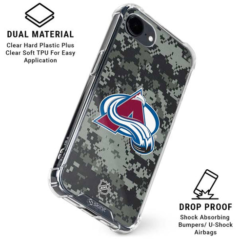 NHL Colorado Avalanche Camo iPhone 16e Clear Case