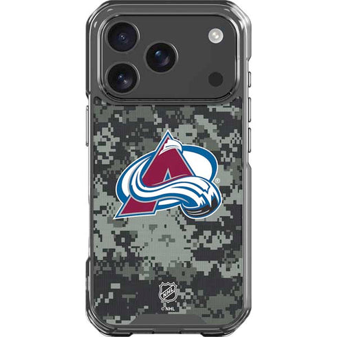NHL Colorado Avalanche Camo iPhone 18 Pro Clear Case