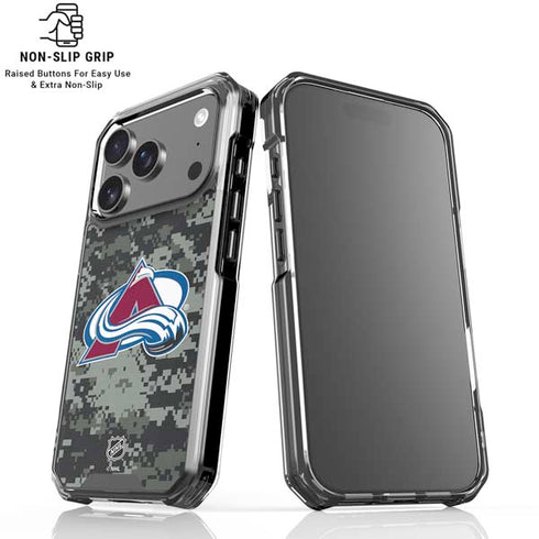 NHL Colorado Avalanche Camo iPhone 18 Pro Clear Case