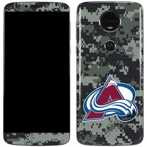NHL Colorado Avalanche Camo Moto E5 Plus Skin