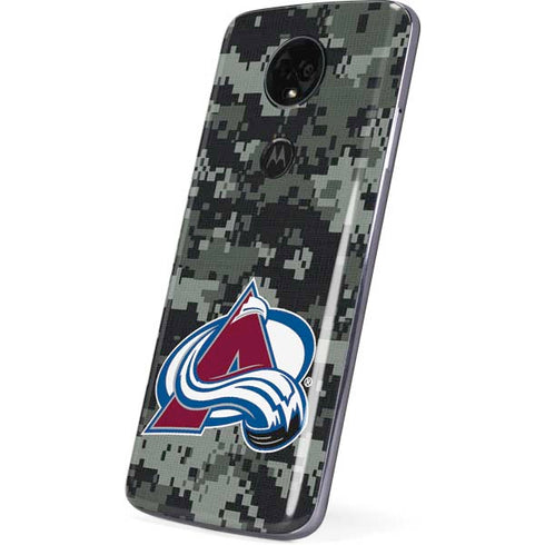 NHL Colorado Avalanche Camo Moto E5 Plus Skin