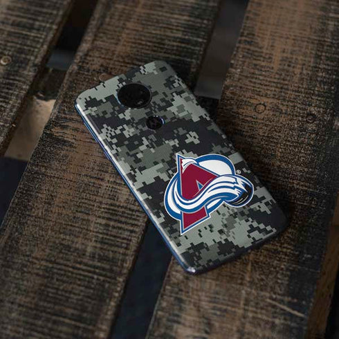 NHL Colorado Avalanche Camo Moto E5 Plus Skin