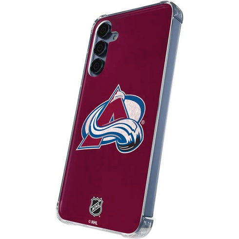 NHL Colorado Avalanche Distressed Galaxy A55 5G Clear Case
