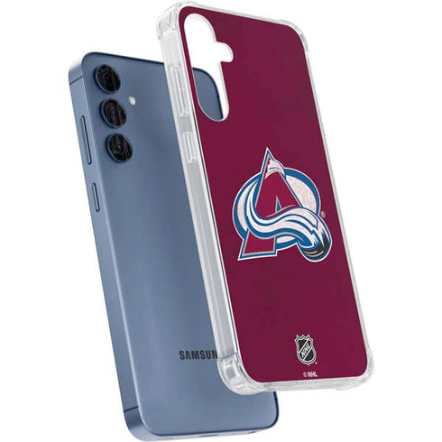 NHL Colorado Avalanche Distressed Galaxy A55 5G Clear Case