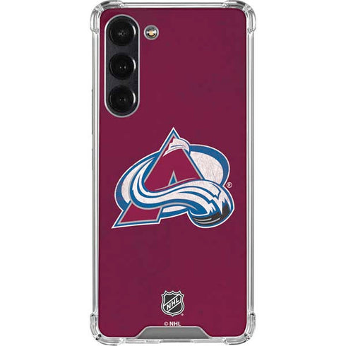 NHL Colorado Avalanche Distressed Galaxy S24 FE Clear Case