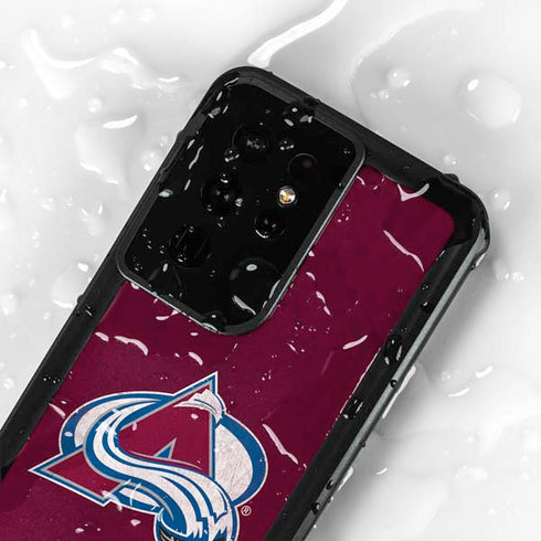 NHL Colorado Avalanche Distressed Galaxy S24 Ultra Waterproof Case