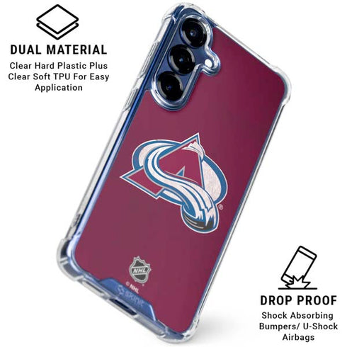 NHL Colorado Avalanche Distressed Galaxy S25 FE Clear Case