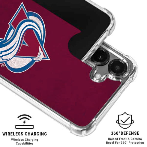 NHL Colorado Avalanche Distressed Galaxy S26 Clear Case