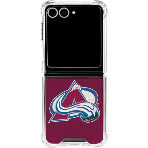 NHL Colorado Avalanche Distressed Galaxy Z Flip7 Clear Case