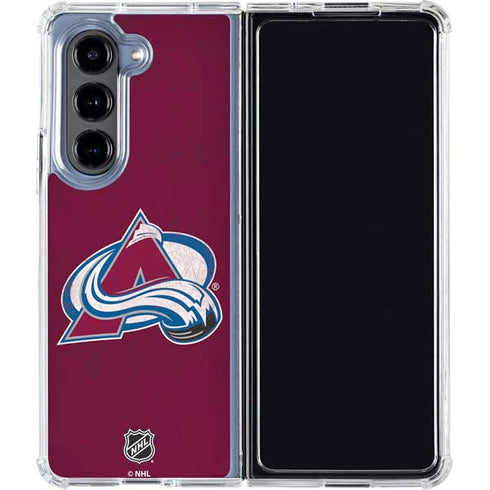 NHL Colorado Avalanche Distressed Galaxy Z Fold5 5G Clear Case