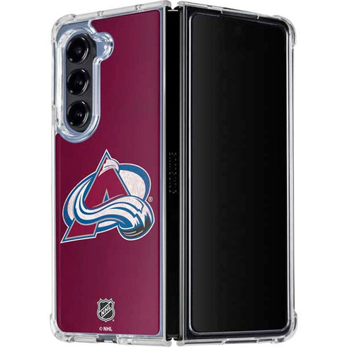 NHL Colorado Avalanche Distressed Galaxy Z Fold5 5G Clear Case