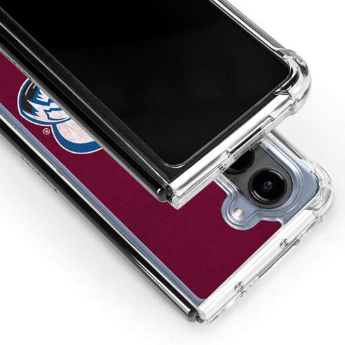 NHL Colorado Avalanche Distressed Galaxy Z Fold5 5G Clear Case