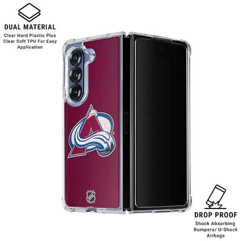 NHL Colorado Avalanche Distressed Galaxy Z Fold6 Clear Case