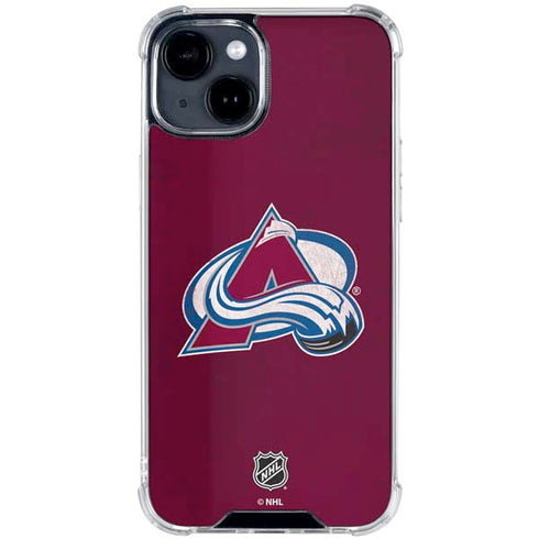 NHL Colorado Avalanche Distressed iPhone 15 Clear Case