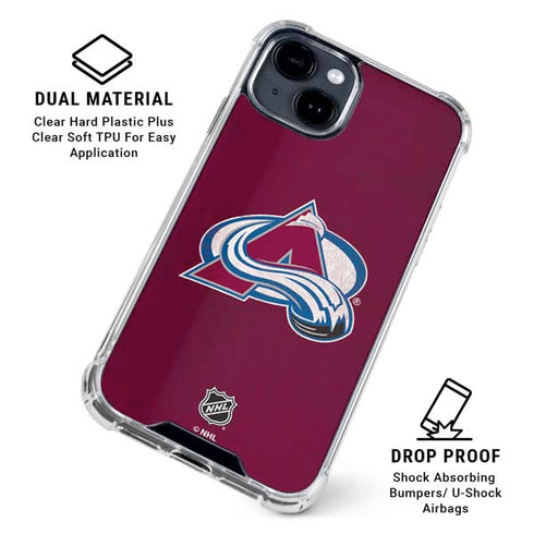 NHL Colorado Avalanche Distressed iPhone 15 Clear Case