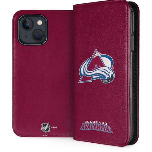 NHL Colorado Avalanche Distressed iPhone 15 Plus Folio Case