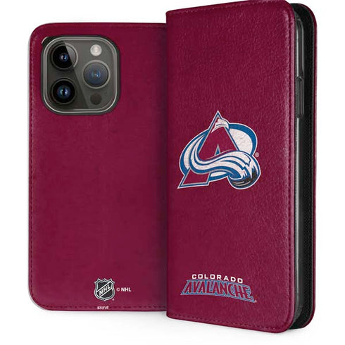 NHL Colorado Avalanche Distressed iPhone 15 Pro Folio Case