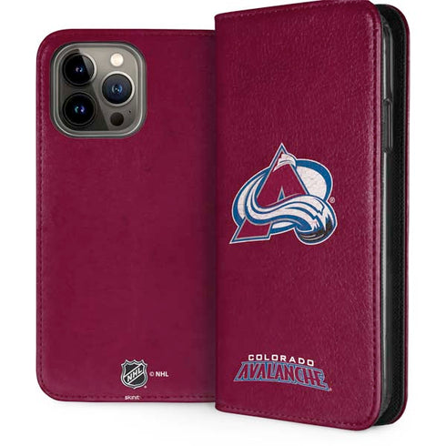 NHL Colorado Avalanche Distressed iPhone 15 Pro Max Folio Case