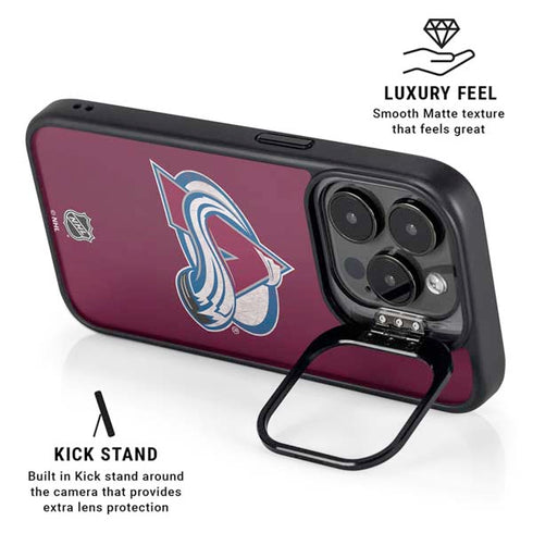 NHL Colorado Avalanche Distressed iPhone 15 Pro Max Kickstand Case